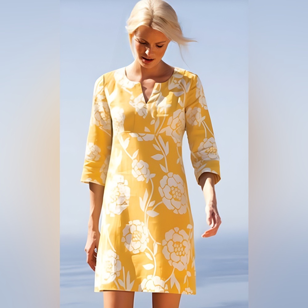 Boden Sunny Yellow Floral Midi Dress